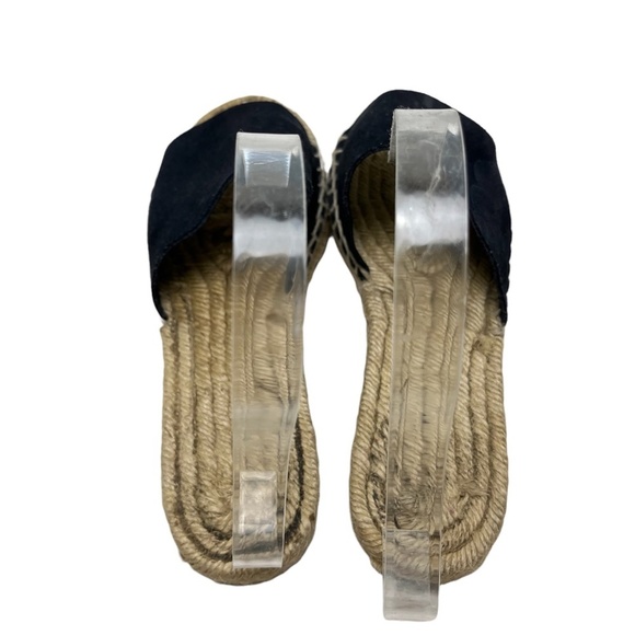 J CREW Genuine Leather Blue Suede Slides Espadrilles Flats Sandals Shoes sz 5 - Picture 7 of 16